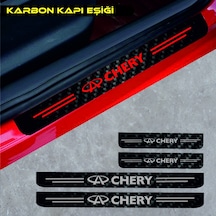 Chery Chance İçin Uyumlu Aksesuar Oto Kapı Eşiği Sticker Karbon 4 Adet889