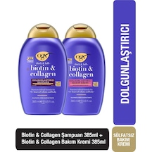 OGX Dolgunlaştırıcı Biotin&Kolajen Şampuan 385ml+OGX Dolgunlaştırıcı Biotin&Kolajen Bakım Kremi 385ml OGX Dolgunlaştırıcı Biotin&Kolajen Şampuan 385ml+OGX Dolgunlaştırıcı Biotin&Kolajen Bakım Kremi 385ml