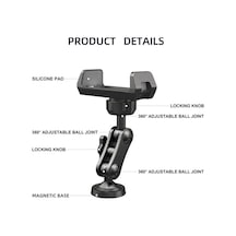 Trendooze Manyetik 360'lü Dongjing Telefon Tutucu Montajı Ayarlanabilir 1 Adet Gri 1 Adet