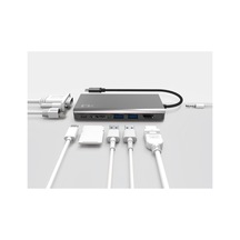 Usb-c Hub Ve Çoklayıcı Hdmı Ve Power Delivery Şarj Geçiş Destekli Macbook Ve Usb-c Laptoplar İçin Kompakt Hub Gri