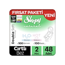 Sleepy Natural Double Soft Fırsat Paketi Bebek Bezi 2 Numara Mini 48 Adet
