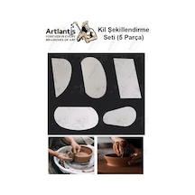 Metal Sistre Çeki Tarağı 5 Li 1 Paket Çömlek Kil Polimer Çelik Kazıyıcı Şekillendirme Seti Paslanmaz