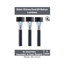 Kablosuz Su Geçirmez Dayanıklı Şık Solar Güneş Enerjili Bahçe Lambası Plastik Saplama 30cm - 3 Adet