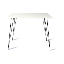 Pasific Home Sandalf Metal Ayaklı  Mutfak Masası Kare 90x90 Parlak Beyaz
