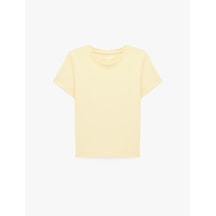Koton Slim Fit Kısa Kollu Bisiklet Yaka Spor Tişört Sarı 6sak10209nk