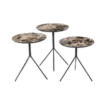 Zigon Osm Yuvarlak Model Parlak Ahşap Mermer Mdf Tabla Metal V A (490767240)