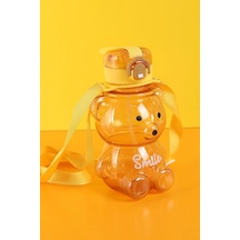 Smile Ayıcık 800ml Su Matarası Su Şişesi Suluk Bpa Içermez Suluk Sticker Hediyeli Sarı Plastik Diğer