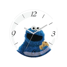 Kurabiye Canavarı Dizayn Bombeli Gerçek Cam Duvar Saati Çok Renkli