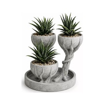 3d Üçlü Hand Of Tree Mermer Desenli Vazo Diğer