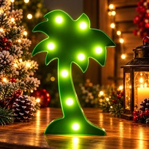 Led Işıklı Palmiye Ağacı Gün Işığı Led Işıklı Ağaç Yılbaşı Ağacı Dekorları Yılbaşı Aksesuarları 25 CM