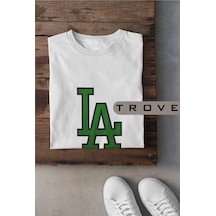 Tarzsokak Unısex Kadın Erkek Calıfornıa Los Angales Baskılı Siyah Beyaz % 100 Pamuk Tasarım T-shirt