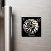 Titanium Titanyum Elementi Buzdolap Magneti 9x9 Cm