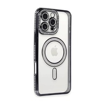 Newface Apple İphone 16 Pro Kılıf Joke Simli Magneticsafe Kılıf - Siyah
