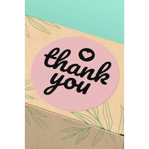 Pembe Thank You Kalpli Sticker 3x3cm St2177 Çok Renkli