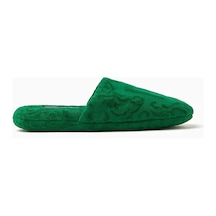 Dolce & Gabbana Casa Pamuklu Havlu Jakarlı Terlikler, Çiçek Damask Desenli, Lüks & Konforlu Yeşil 40 - 41