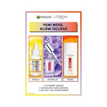C Vitamini Parlak Serum + Revitalift Filler Göz Serumu + Clinical Spf50 Yüz Güneş Kremi pktgrnglowtrpset-10744