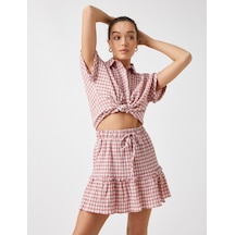 Koton Kareli Kısa Kollu Gömlek Pembe Ekoseli 2sak60033ew Pembe