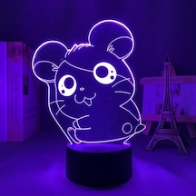 Szypzstore Trotting Hamtaro Anime 3d Gece Lambası Erkek Için 16 Renk Kız Odası Dekoru Illusion Led Lamba Usb Manga Trotting Hamtaro Figürü Uygun Çocuklar Hayranlar Yılbaşı Hediyeleri 3d4kpm Renkli