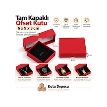 6x9x3 Cm Tam Kapaklı Selefonlu Süngerli Takı Kutusu - Kırmızı Demonte 50 Adet