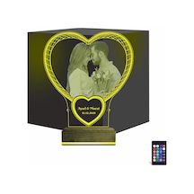 Luvivia Kalp Sevgiliye Hediye Fotoğraflı 3d Lamba - Masa Gece Lambası V6