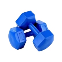 DPlastik Dambıl Ağırlık Seti 3 KG x 2 Adet Köşeli Mavi