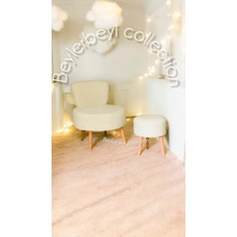 Çay Seti Tekli Koltuk Berjer Ve Puf Takımı ,kırık Beyaz, Rengi Salon, Balkon, Ofis 2 Li Takım Beyazvbbb