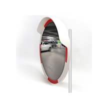 Tümsek Ayna 60 Cm Kırmızı Beyaz 2.5 Metre Flanşlı Direk Seti-727