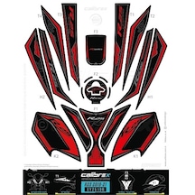 Calibrex Yamaha R25 2019-2021 Tank Pad Full Set Kırmızı Xy2519r