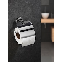 Yapışkanlı Tuvalet Kağıtlığı Wc Kağıtlık Tuvalet Kağıdı Askısı Geniş Kapak Krom S-109