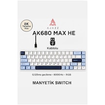 Ak680 Max Rapid Trigger Manyetik Switch Mekanik Kablolu Klavye Rgb 0.125 Ms Ultra Düşük Gecikme