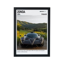 Zenvo St1 Ahşap Çerçeveli Poster Tablo Danimarka Hypercar Siyah