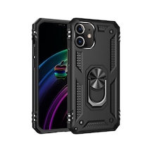 Apple Uyumlu iPhone 12 Kılıf Sofya Yüzüklü Standlı Silikon Kılıf