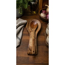 Akasya Ahşap Kaşık Altlığı 27 Cm Mien Akasya Ahşap Kaşık & Kepçe Dinlendirme Standı