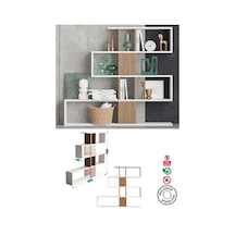 Decormet Karlin Kitaplık Beyaz/ceviz Beyaz - Ceviz