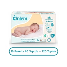 Önlem Yenidoğan Hassas Bakım Islak Havlu Mendil 40x18 720 Yaprak Islak Mendil