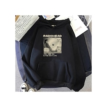 Tarzsokak Siyah Unisex Radiohead Radioındie Fan Hoodie Komik Grafik Sonbaharharajuk