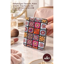4 Adet Taşlı El Aynası Dikdörtgen Tasarım, Kalın Gövde, Cep Aynası Ve Hand Mirror 8,5 X 6 Cm Diğer