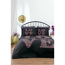Özdilek Bouquet Love Siyah Tek Kişilik Nevresim Takımı