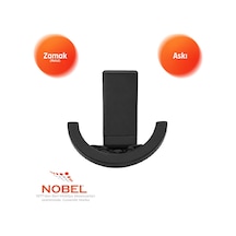 Palmiye Lüks Askı, Metal, Vestiyer Askı, 120 Gr, Dolap Askılık, Duvar Askılığı, Mat Siyah Vidalı