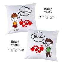 Seni Düşünüyorum İSimli Sevgili Yastık Seti