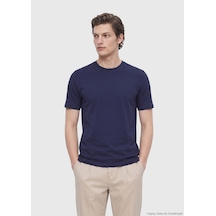 Ramsey Lacivert Düz Bisiklet Yaka T-shirt lacivert navy Blue