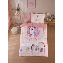 Clasy Wellsoft Çift Taraflı Tek Kişilik Uyku Seti (Lastikli Çarşaf) Pink Dreams V1 Pudra