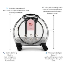 Vg Premium Şeffaf Panoramik Kedi Taşıma Valizi Xl