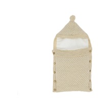 Kabartma Desenli Triko Kundaklı Battaniye Bej