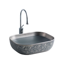 Eh-4290mgg Tezgah Üstü Porselen Lavabo Gri - Gümüş