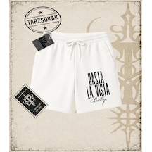 Tarzsokak Gotik & Grunge Streetwear Hasta La Vısta Baby Unisex Şort Beyaz
