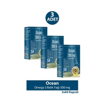 Ocean Omega 3 Balık Yağı 500 Mg 60 Kapsül 3 Adet