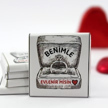 Dark Brown Benimle Evlenir misin? Yazılı El Yapımı Madlen Çikolata  72 Adet