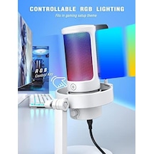 Ampligame A8 Beyaz Usb Mikrofon Oyuncu Bilgisayar Mikrofonu White