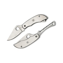 Spyderco Clipitool Plain / Serrated Kamp Çakı Gümüş